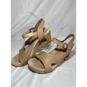 Dansko Women’s Tasha Natural Beige Leather Sandal Clogs 39